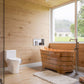 ALFI brand AB1103 59 Inch Free Standing Cedar Wood Bathtub with Bench