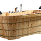 ALFI brand AB1130 65" 2 Person Free Standing Cedar Wooden Bathtub with Fixtures & Headrests