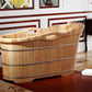 ALFI brand AB1187 57" Free Standing Wooden Soaking Bathtub with Headrest