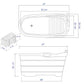 ALFI brand AB1187 57" Free Standing Wooden Soaking Bathtub with Headrest