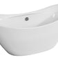 ALFI brand AB8803 68 Inch White Oval Acrylic Free Standing Soaking Bathtub