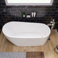 ALFI brand AB8826 68 Inch White Oval Acrylic Free Standing Soaking Bathtub