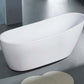 ALFI brand AB8826 68 Inch White Oval Acrylic Free Standing Soaking Bathtub