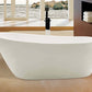 ALFI brand AB8826 68 Inch White Oval Acrylic Free Standing Soaking Bathtub
