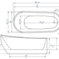 ALFI brand AB8826 68 Inch White Oval Acrylic Free Standing Soaking Bathtub