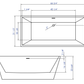 ALFI brand AB8832 67 Inch White Rectangular Acrylic Free Standing Soaking Bathtub