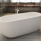 ALFI brand AB8838 59 Inch White Oval Acrylic Free Standing Soaking Bathtub