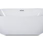 ALFI brand AB8838 59 Inch White Oval Acrylic Free Standing Soaking Bathtub
