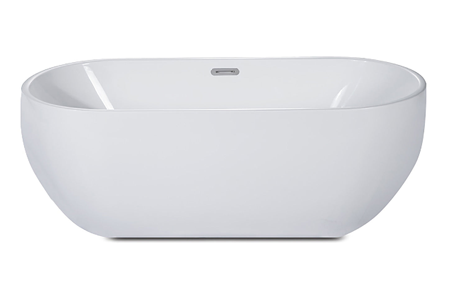 ALFI brand AB8838 59 Inch White Oval Acrylic Free Standing Soaking Bathtub