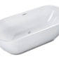 ALFI brand AB8838 59 Inch White Oval Acrylic Free Standing Soaking Bathtub