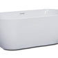 ALFI brand AB8838 59 Inch White Oval Acrylic Free Standing Soaking Bathtub
