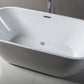 ALFI brand AB8839 67 Inch White Oval Acrylic Free Standing Soaking Bathtub