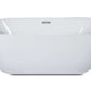 ALFI brand AB8839 67 Inch White Oval Acrylic Free Standing Soaking Bathtub