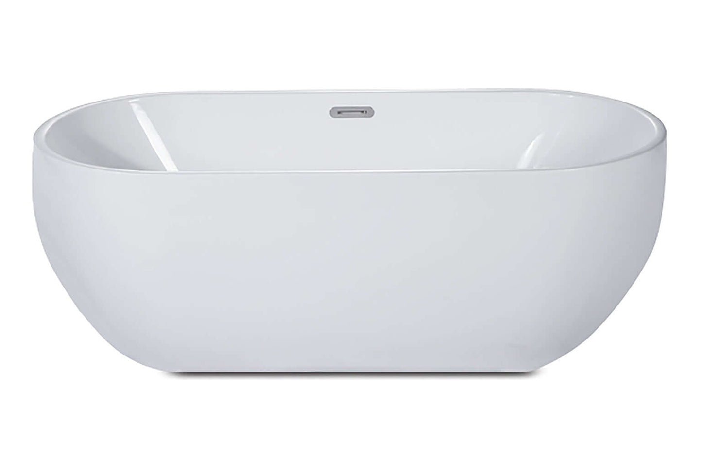 ALFI brand AB8839 67 Inch White Oval Acrylic Free Standing Soaking Bathtub