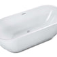 ALFI brand AB8839 67 Inch White Oval Acrylic Free Standing Soaking Bathtub