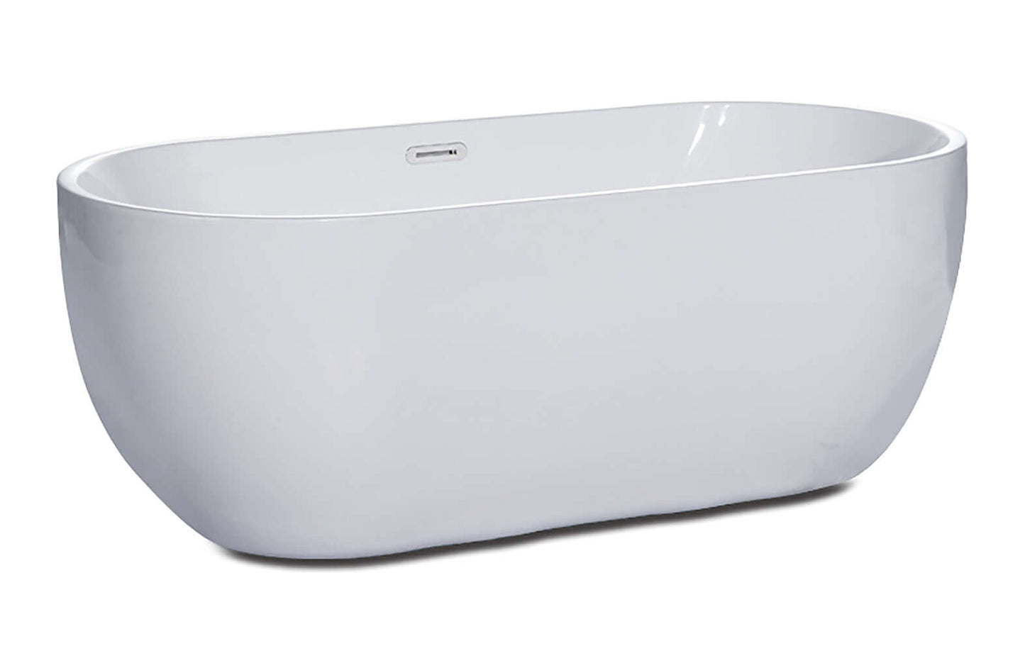 ALFI brand AB8839 67 Inch White Oval Acrylic Free Standing Soaking Bathtub