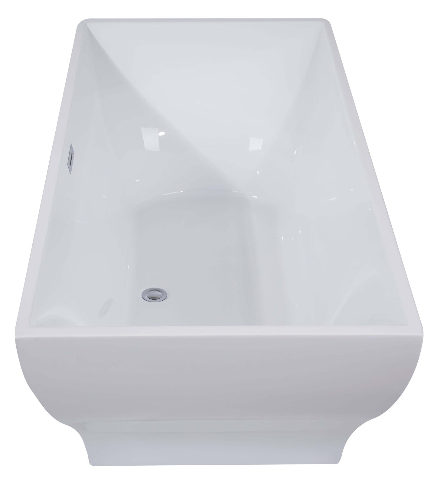 ALFI brand AB8840 67 Inch White Rectangular Acrylic Free Standing Soaking Bathtub