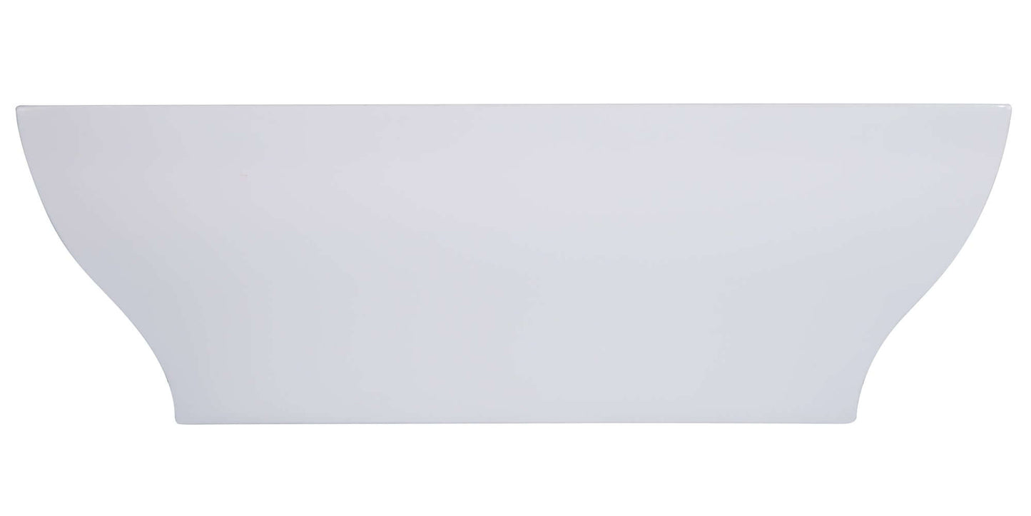 ALFI brand AB8840 67 Inch White Rectangular Acrylic Free Standing Soaking Bathtub