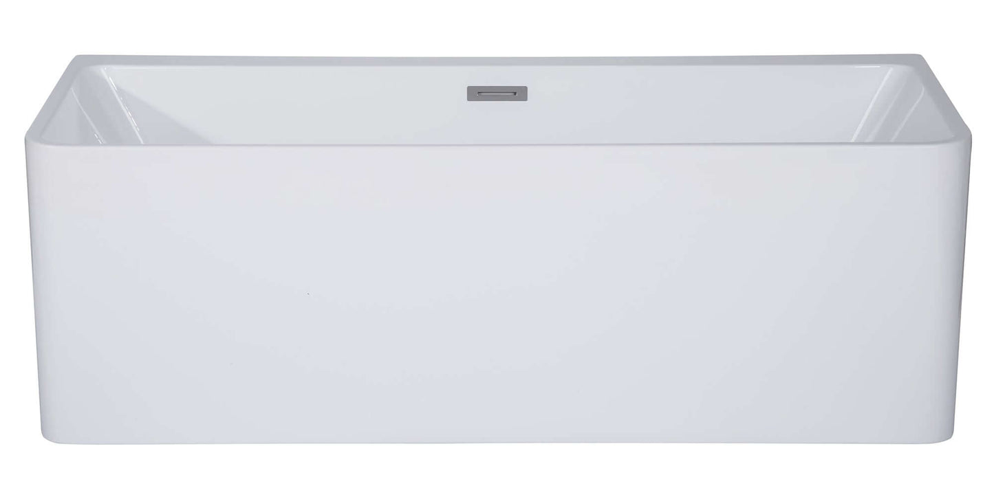 ALFI brand AB8858 59 Inch White Rectangular Acrylic Free Standing Soaking Bathtub
