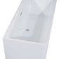 ALFI brand AB8858 59 Inch White Rectangular Acrylic Free Standing Soaking Bathtub