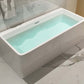 ALFI brand AB8858 59 Inch White Rectangular Acrylic Free Standing Soaking Bathtub