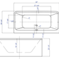 ALFI brand AB8858 59 Inch White Rectangular Acrylic Free Standing Soaking Bathtub