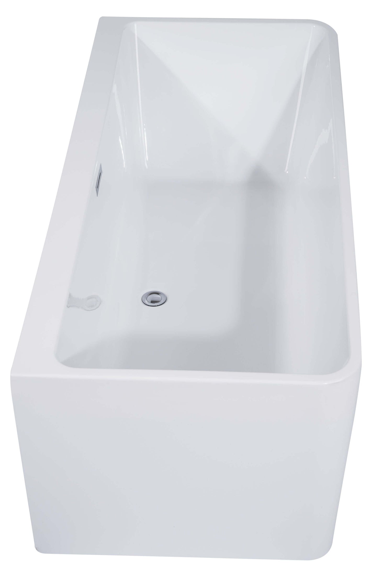 ALFI brand AB8859 67 Inch White Rectangular Acrylic Free Standing Soaking Bathtub