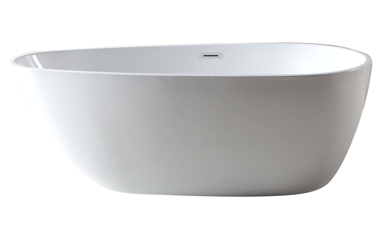 ALFI brand AB8861 59 Inch White Oval Acrylic Free Standing Soaking Bathtub