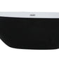 ALFI brand AB8862 59 Inch Black & White Oval Free Standing Soaking Bathtub