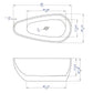 ALFI brand AB8862 59 Inch Black & White Oval Free Standing Soaking Bathtub