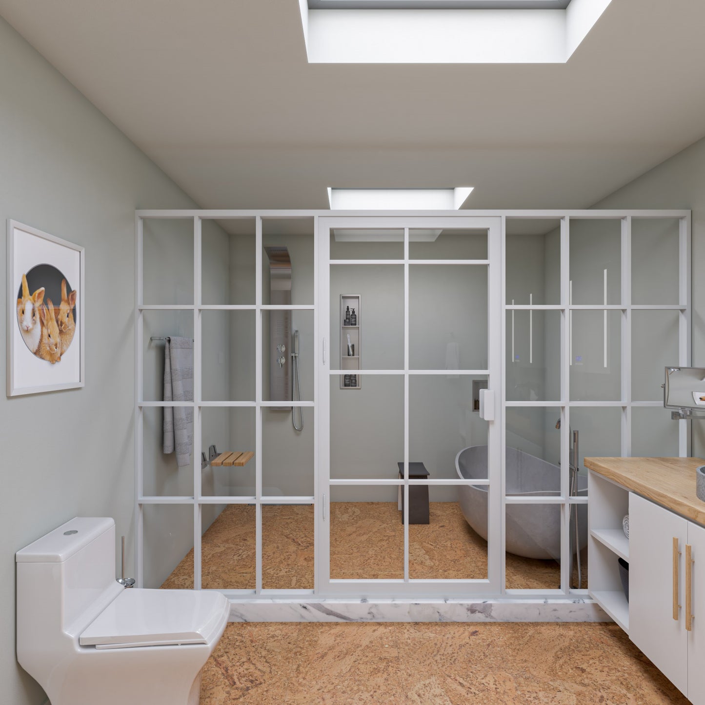 ALFI brand ABSP20 Modern Stainless Steel Shower Panel with 2 Body Sprays