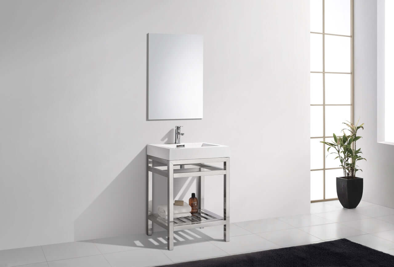 Cisco 24" Stainless Steel Console with Acrylic Sink - Chrome