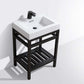 Cisco 24" Stainless Steel Console with Acrylic Sink - Matt Black