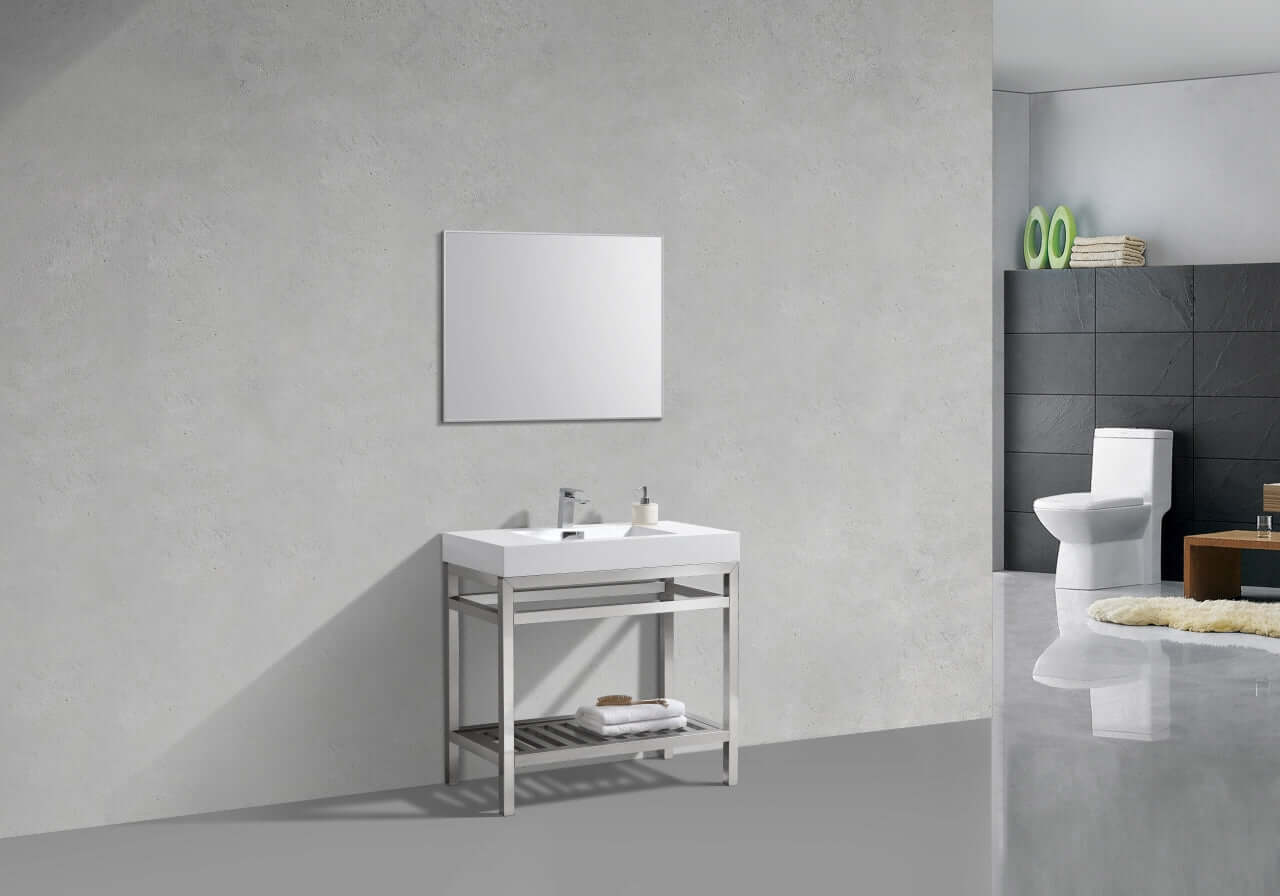 Cisco 36" Stainless Steel Console with Acrylic Sink - Chrome