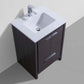 KubeBath Dolce 24″ Gray Oak Modern Bathroom Vanity with White Quartz Counter-Top