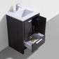 KubeBath Dolce 24″ Gray Oak Modern Bathroom Vanity with White Quartz Counter-Top