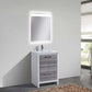 KubeBath Dolce 24″ Ash Gray Modern Bathroom Vanity with White Quartz Counter-Top