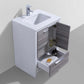 KubeBath Dolce 24″ Ash Gray Modern Bathroom Vanity with White Quartz Counter-Top