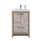 KubeBath Dolce 24″ Nature Wood Modern Bathroom Vanity with White Quartz Counter-Top