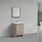 KubeBath Dolce 24″ Nature Wood Modern Bathroom Vanity with White Quartz Counter-Top