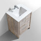 KubeBath Dolce 24″ Nature Wood Modern Bathroom Vanity with White Quartz Counter-Top
