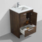 KubeBath Dolce 24″ Rose Wood Modern Bathroom Vanity with White Quartz Counter-Top
