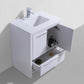KubeBath Dolce 30″ High Gloss White Modern Bathroom Vanity with White Quartz Counter-Top