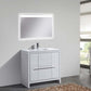 KubeBath Dolce 36″ High Gloss White Modern Bathroom Vanity with White Quartz Counter-Top