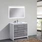 KubeBath Dolce 36″ Ash Gray Modern Bathroom Vanity with White Quartz Counter-Top