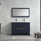 KubeBath Dolce 48″ Double Sink Blue Modern Bathroom Vanity with White Quartz Counter-Top
