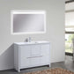 KubeBath Dolce 48″ High Gloss White Modern Bathroom Vanity with White Quartz Counter-Top