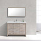 KubeBath Dolce 48″ Nature Wood Modern Bathroom Vanity with White Quartz Counter-Top