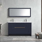 KubeBath Dolce 60″ Double Sink Blue Modern Bathroom Vanity with White Quartz Counter-Top
