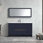 KubeBath Dolce 60″ Blue Modern Bathroom Vanity with White Quartz Counter-Top
